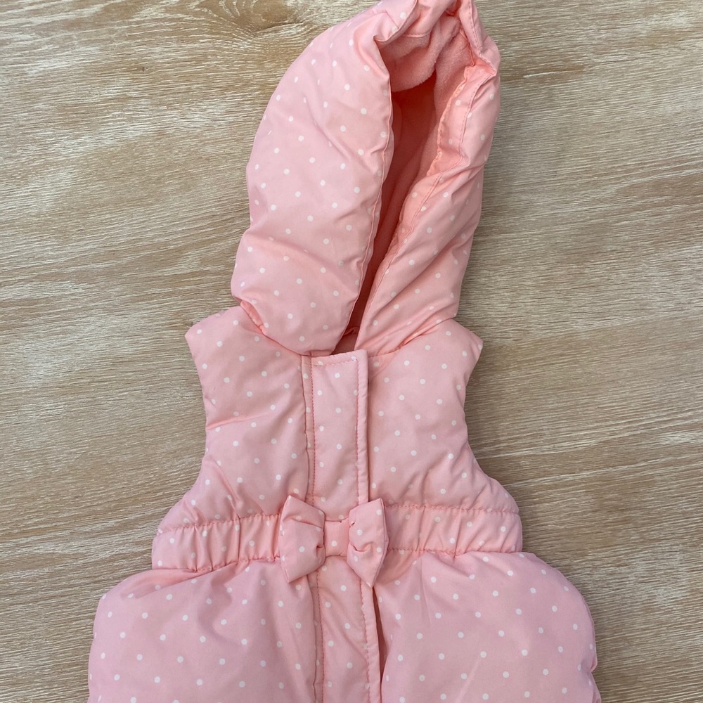 Pink with white polka-dot Gymboree Puffer Vest